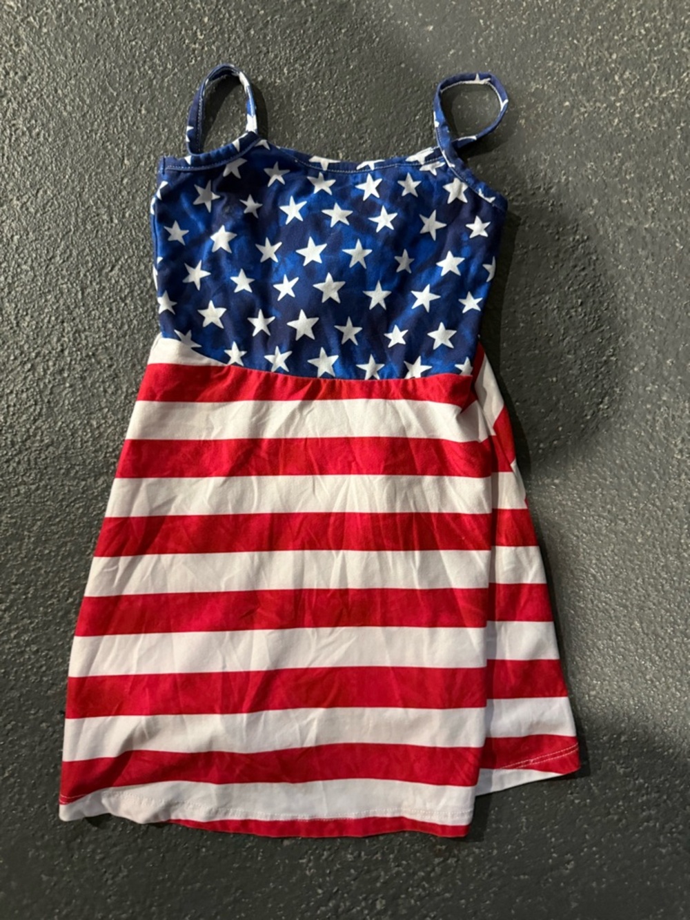 Falls Creek Blue and White Star Trim Tank Top